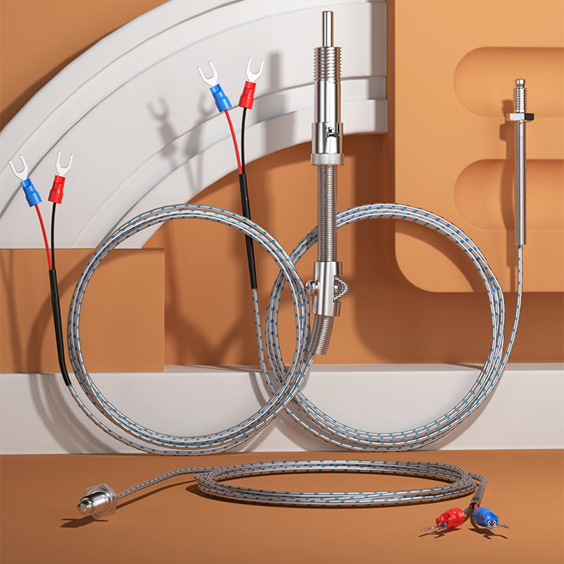 Industrial-grade compact temperature sensor with stainless steel screw mounting PT100K probe (M6/M8) Thermocouple