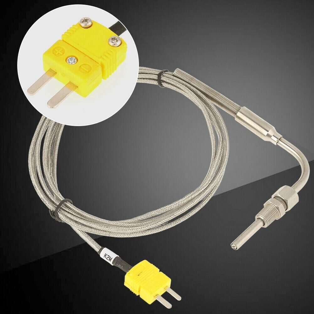 Brown PTFE-sheathed temperature measurement 2-wire thermocouple extension cable with thermocouple plug for direct contact K-type sensor
